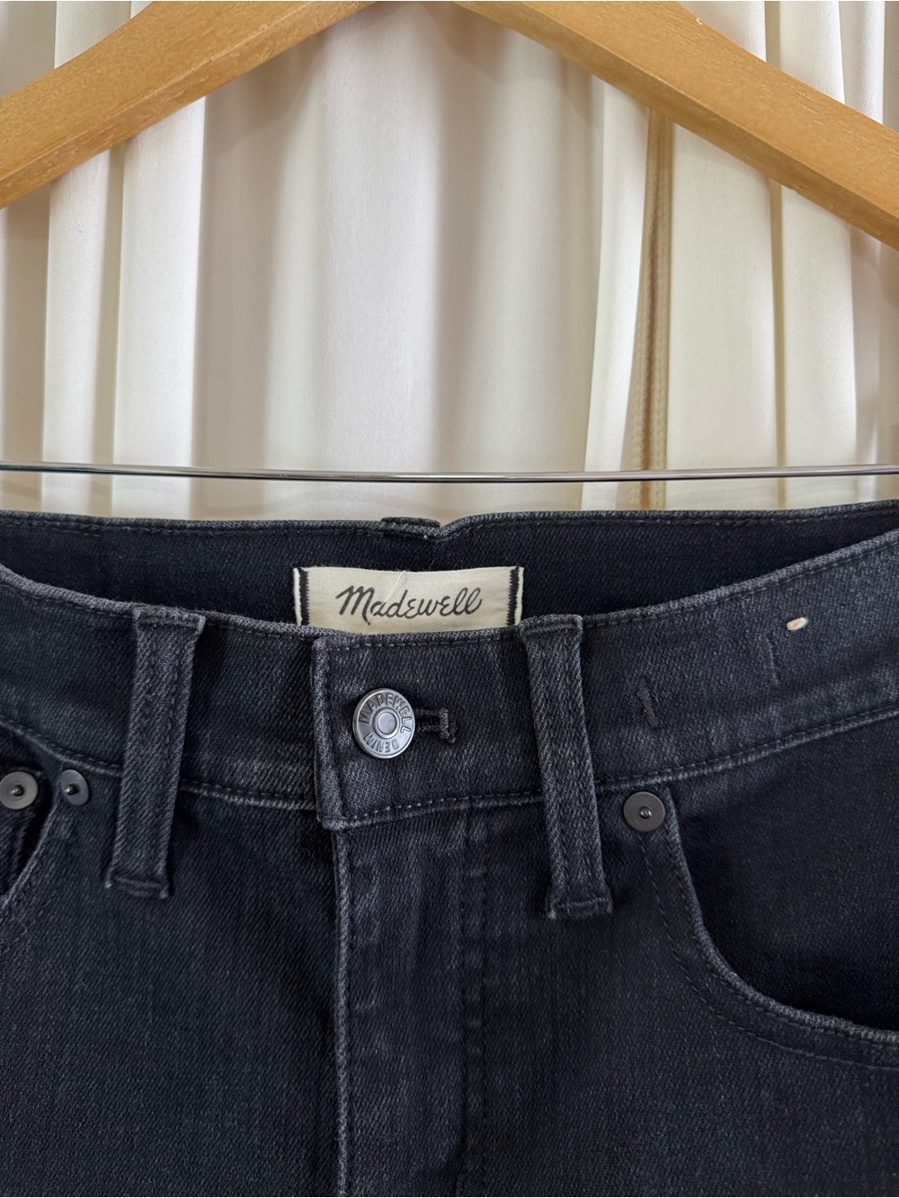 Madewell Kick Out Crop Jeans‎ Black Denim Size 27 Petite - Picture 4 of 6